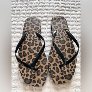 Target Leopard Print Sandals with Black Straps